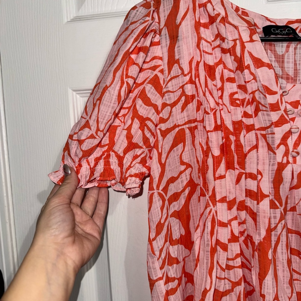 Gigio Women's Vibrant Red and Pink Blouse - Picture 4 of 6
